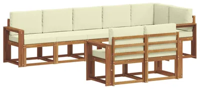 Produktbild von vidaXL Outdoor-Sofagarnitur 8 stk. Natur und Creme