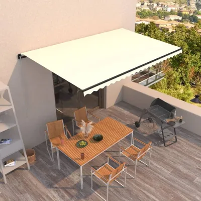 Produktbild von Cloris Designermöbel Markise Manuell Einziehbar 500x300 cm Creme 2024 Neu