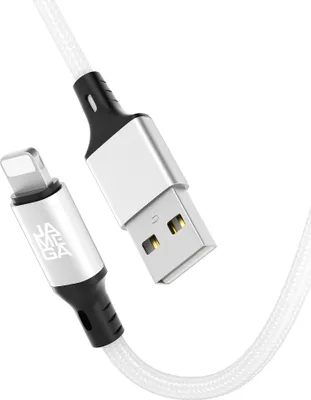 Produktbild von USB-A auf iPhone Nylon Kabel Typ A Ladekabel für iPhone - Weiß 2m