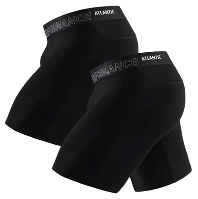 Produktbild von Herren Boxershorts Atlantic Lang Schwarz 2-Pack aus Bambus S