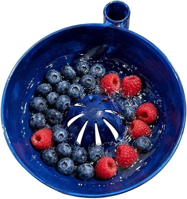 Produktbild von Selbstdrehende Beeren-waschschüssel Für Die Reinigung Von Beeren | 16,8 X 15 X 8,3CM | Automatische Wirbel Obstwaschmaschine Und Siebkorb, 3D Gedruckte 360 Grad Reinigungs Fruchtwirbelschale