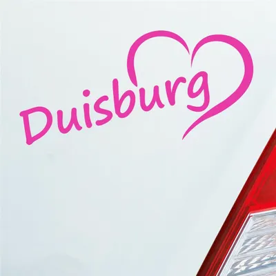 Produktbild von Auto Aufkleber Duisburg Ruhrgebiet Herz Stadt City Liebe Love 17x8 cm Pink Sticker Heckscheibenaufkleber