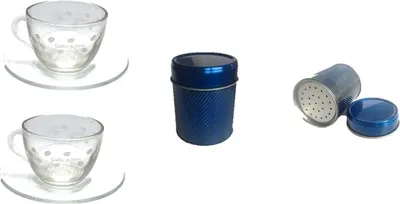 Produktbild von Kaffee Tassen mit Untertassen Set Tee Gläser + Schokostreuer