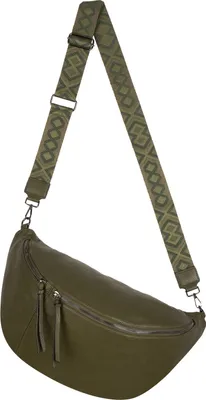 Produktbild von Bauchtasche XXL Umhängetasche (PB-953) Bag Hüfttasche Kunstleder Italy-Design DARK GREEN