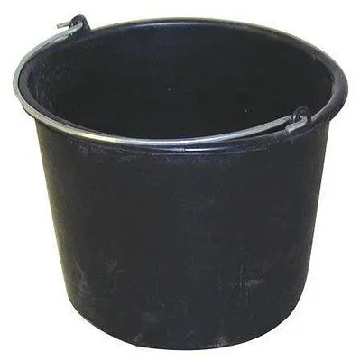 Produktbild von Baueimer 12 l rund aus PE, schwarz, robuster Baukübel für Mörtel, Farbe und Garten