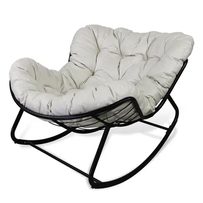 Produktbild von CCLIFE Schaukelstuhl Schaukelsessel Extra groß Wohnzimmer Relaxstuhl Belastbarkeit Bis 150kg Beige