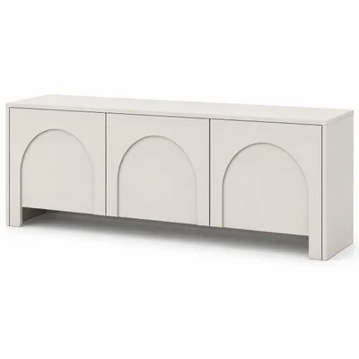 Obrázok produktu pre Nízka komoda Vento Kaschmir, televízna skrinka s 3 dvierkami: šírka 153,5 cm / hĺbka 51 cm / výška 35 cm