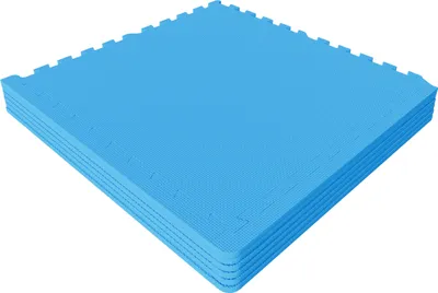 Produktbild von GORILLA SPORTS® Schutzmatten - 6 Matten mit 12 Endstücke, 60 x 60 x 1,2 cm, Rutschfeste, EVA Schaumstoff, Blau - Bodenschutzmatten Fitness, Bodenmatten, Puzzlematten, Unterlegmatten, Poolmatte