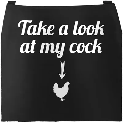 Produktbild von Grill-Schürze für Männer mit Spruch Take al look at my cock Baumwollschürze Küchenschürze Moonworks® schwarz unisize