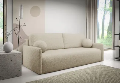 Produktbild von AlpiMeble Sofa 3 sitzer, Modern Schlafsofa, Couch mit schlaffunktion, Eleganter Abriamo-Stoff, Beige