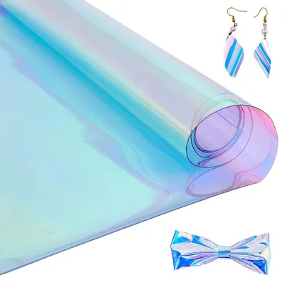 Productafbeelding van Holografisch PVC-folie voor knutselwerk - Zelfklevend, geschikt voor handwerk en haaraccessoires - 20x30 cm