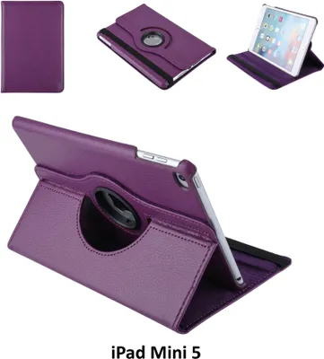 Image de Etui à livres Tablette Apple iPad Mini 5 Rotatif Violet pour iPad Mini 5 2 positions de visionnage