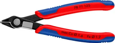 Produktbild von Knipex Electronic-Super-Knips brüniert 2 Komponenten-Griff mit Drahtklemme - 78 71 125 SB