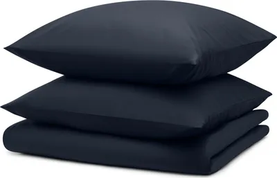 Produktbild von Blumtal Bettwäsche 240x220cm + 2x Kissenbezug 40x80cm - Mikrofaser Bed Sheets 240x220cm - 3-er Set Bettwäsche Dunkelblau