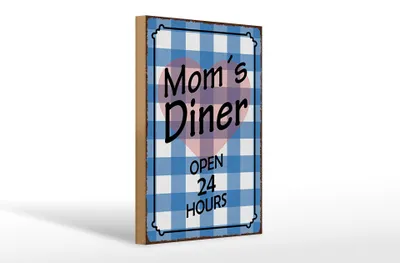 Produktbild von Holzschild Spruch 20x30cm Mom´s Diner open 24 hours Herz