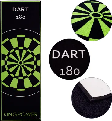 Produktbild von Dart Teppich Target Oche Matte Steeldart Dartpfeile Dartboard Zubehör Dartteppich Darts Abwurflinie Schutz Gummi Boden Dartscheibe Grün 237 x 80 cm Kingpower