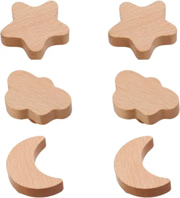 Productafbeelding van 6 houten meubelknoppen voor laden en kasten in dierdesign