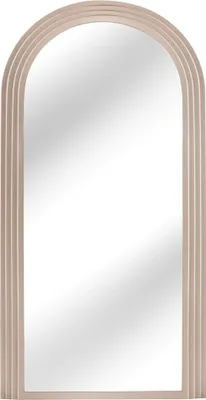Produktbild von cagü: Eleganter Art-Deco-Design Wandspiegel PORTE Pastell-Greige Rundbogen Fensteroptik 160cm x 80cm