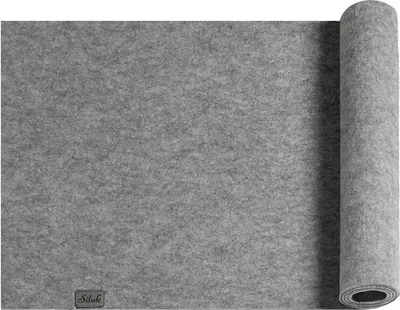 Produktbild von Tischläufer aus Filz Abwaschbar Tischdecke Still Grau hitzebeständig Filztischläufer Tischschutz Zweifarbig Doppelseitig (Grau, 30 x 100)