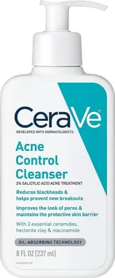 Produktbild von Reinigungsgel, CeraVe, Acne Control Cleanser, mit Salicylsäure 2%, für fettige Haut, parfümfrei, 237ml