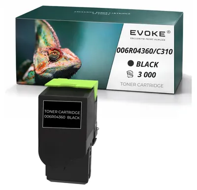 Produktbild von Evoke Toner-Kompatibilkartusche für den Drucker Xerox C310 / 315BK 006R04360, Schwarz, 3000 Seiten, kompatibel mit C310 und C315