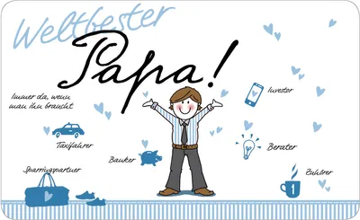 Produktbild von PPD Tray Weltbester Papa, Frühstücksbrettchen, Brettchen, Frühstück, Resopal, 14.3 x 23.3 cm, 661233