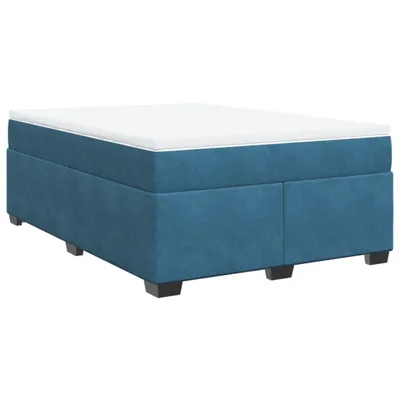 Produktbild von Boxspringbett mit Matratze Dunkelblau 140x200 cm Samt