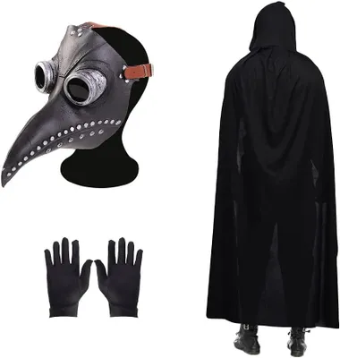 Imagen del producto de Máscara de médico, máscara de pájaro, estilo retro, con remaches, steampunk, látex. Accesorios para disfraces de Halloween
