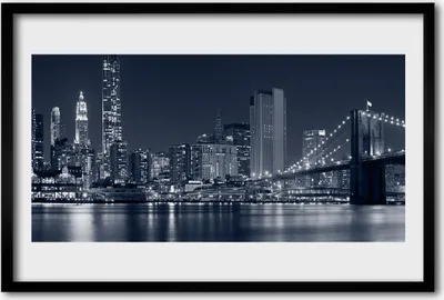 Produktbild von Bild 60x40 MDF-Rahmen Wandkunst Bridge City Architektur