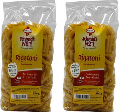Produktbild von Schmid’s No.1 Schlemmer-Rigatoni 500 g – Aromastark & saucenfreundlich