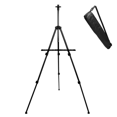 Produktbild von Malířský stojan s kovovou taškou černý skládací 162 cm