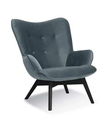 Produktbild von Sessel Connie Polstersessel Relaxsessel Füße aus Holz in der Farbe Schwarz (Grau)