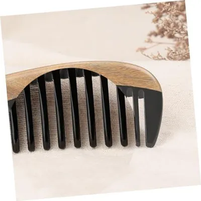 Produktbild von 2 Stück Gezahnter Antistatischer Kamm Hornkamm Naturholzkamm Haarkamm Rundgriffkamm