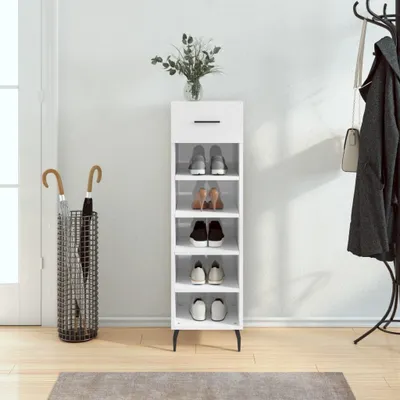 Produktbild von "2026 Promotion" Schuhschrank, moderner Schuhkommode, Hochglanz-Weiß 30x35x105 cm Holzwerkstoff - Schuhregale CC29474
