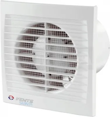 A white axial fan for bathrooms or ventilation.