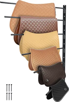 Immagine prodotto di Supporto a parete per sella VEVOR, supporto per sella girevole a 6 gradini, supporto salvaspazio per tappetini e coperte per cavalli, accessori per scuderia, accessori per rimorchio