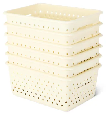 Produktbild von A. Basics Dekorative Aufbewahrungskörbe aus BPA-freiem Kunststoff, 25,2 cm x 18,