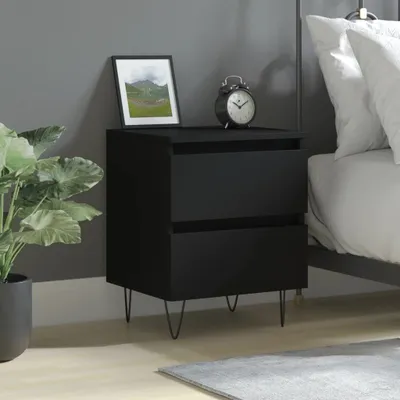 Image de vidaXL Table de nuit noire 40x35x50 cm bois composite