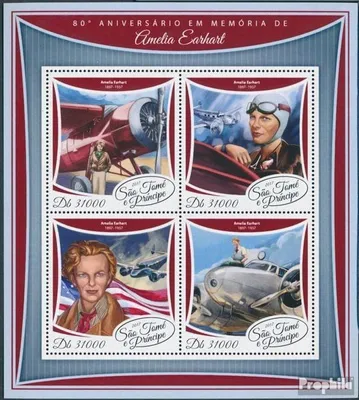 Produktbild von Briefmarken Sao Tome e Principe 2017 Mi 7473-7476 Kleinbogen (kompl. Ausgabe) postfrisch Amelia Earhart