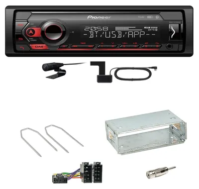 Produktbild von Pioneer MVH-S420DAB Bluetooth Digitalradio USB Einbauset für Peugeot 206 206 CC