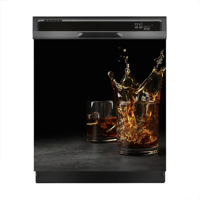 Produktbild von Magnete Dekorative 60x60 cm Küche Magnetmatte Spülmaschine - Whisky Glas