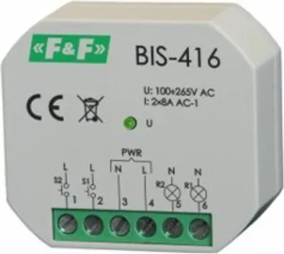 Image de Relais bistable avec 2 circuits contrôlables indépendamment F&F BIS-416 8275