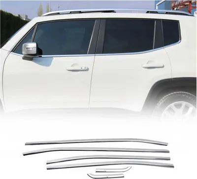 Immagine prodotto di Modanature per finestre per Jeep Renegade 2014-2024 in acciaio inox cromato 6pcs