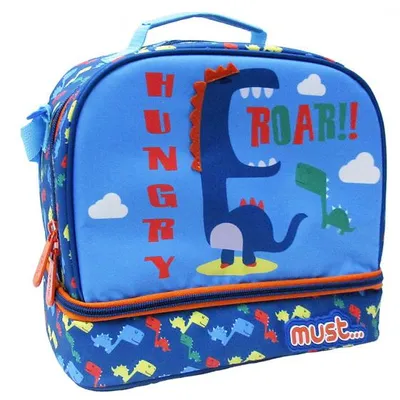 Image de sac isotherme Dino garçon 8 litres 27 x 24 cm polyester bleu