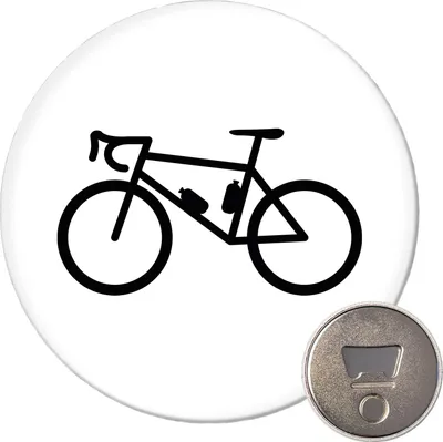 Produktbild von Huuraa Magnet Bike Fahrrad 59mm Kühlschrankmagnet rund Flaschenöffner Geschenkidee