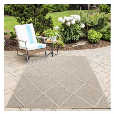 Produktbild von Teppich für Balkon, Küche, Terrasse, Außenbereich, Innenbereich, Boho-Design, Beige 80 x 250 cm