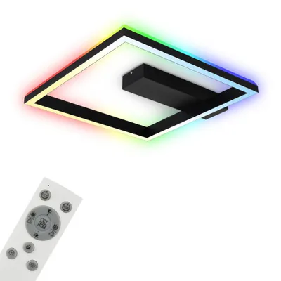 Produktbild von Briloner Leuchten FRAME BACK - Wand-& Deckenleuchte - 3736015 - Inkl. Fernbedienung - CCT Farbtemperatursteuerung - RGB Farbwechsel - RGB Backlight - 57 x 48 x 8,5 cm