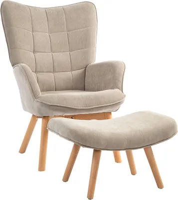 Produktbild von Sessel - Loungesessel - Armlehnstuhl - Fernsehsessel - Cordstoffbezug - Bugholzfüße - Bequeme Sitzfläche