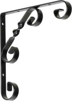 Produktbild von 10x Regalhalter 150x150mm Regalträger Regalwinkel Wandkonsole Ornament Schwarz