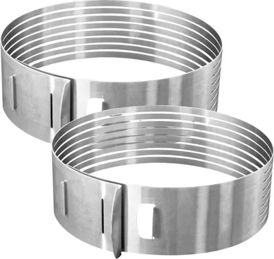 Image de Lot de 2 cercles à pâtisserie 26/28 cm en inox Zenker Smart Pastry